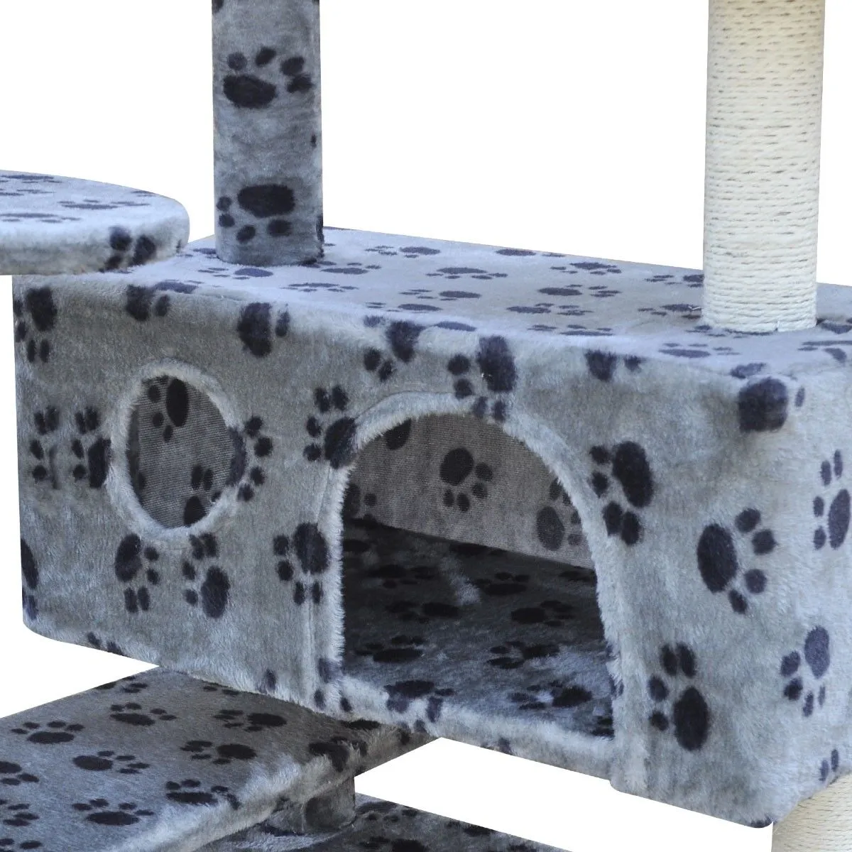 132cm Grey Paw Print Scratcher