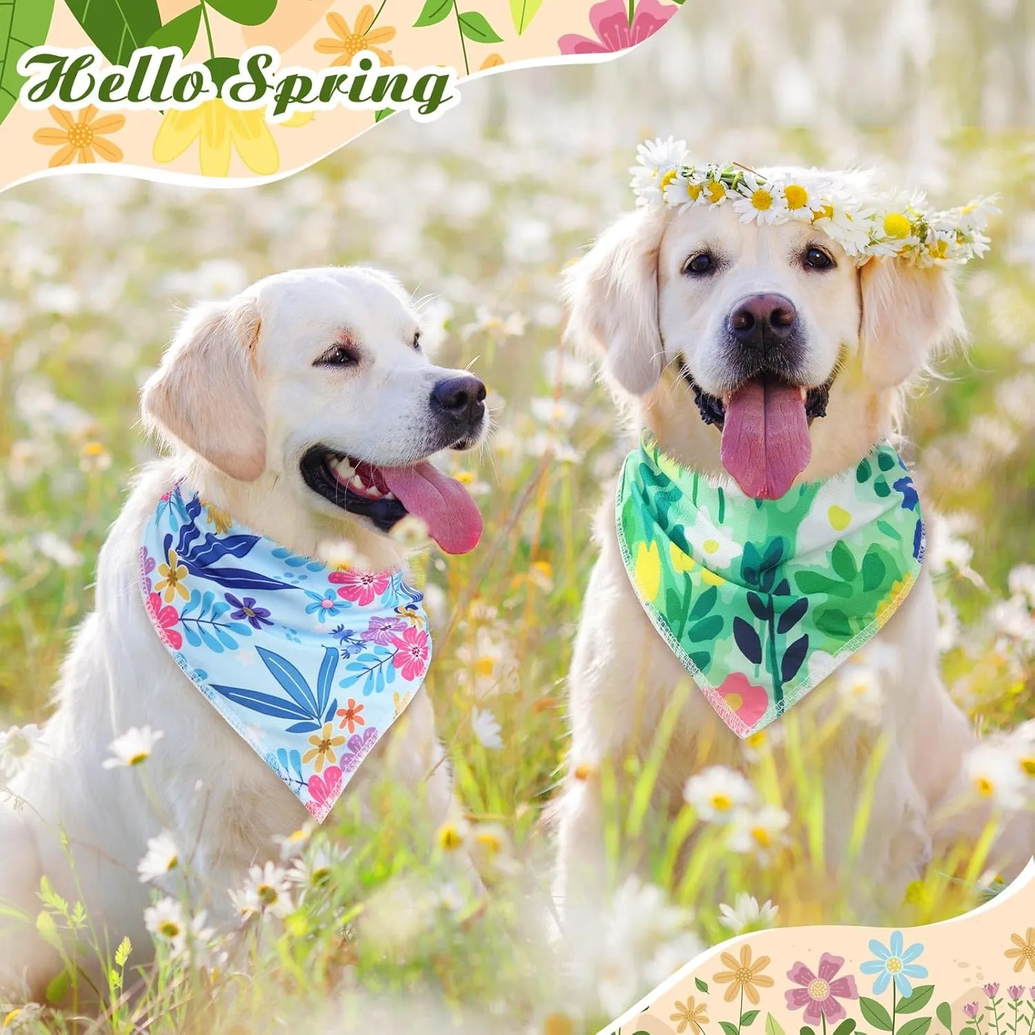 200 Pcs Dog Bandana Bulk Spring Summer Hawaii Pet Party Bandana Scarf Adjustable Puppy Kerchief Triangle Bibs Holiday Grooming Supplies for Small Medium Dogs Cat Costume Accessory Outfit(Flower)