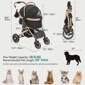 3 in 1 Dlx Stroller with Removeable Carrier with Bag Black
