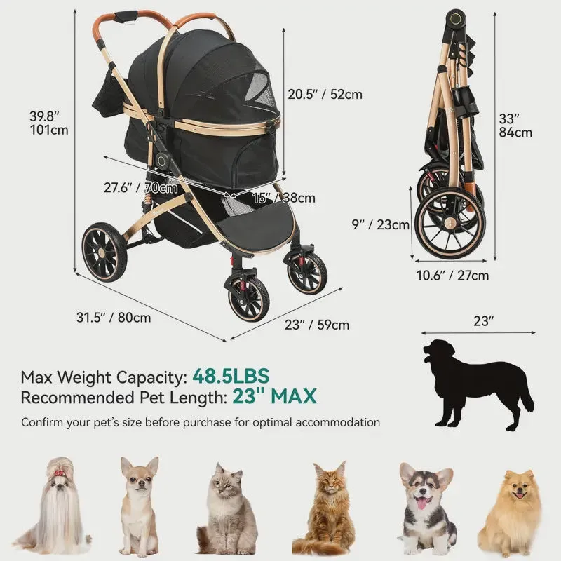 3 in 1 Dlx Stroller with Removeable Carrier with Bag Black