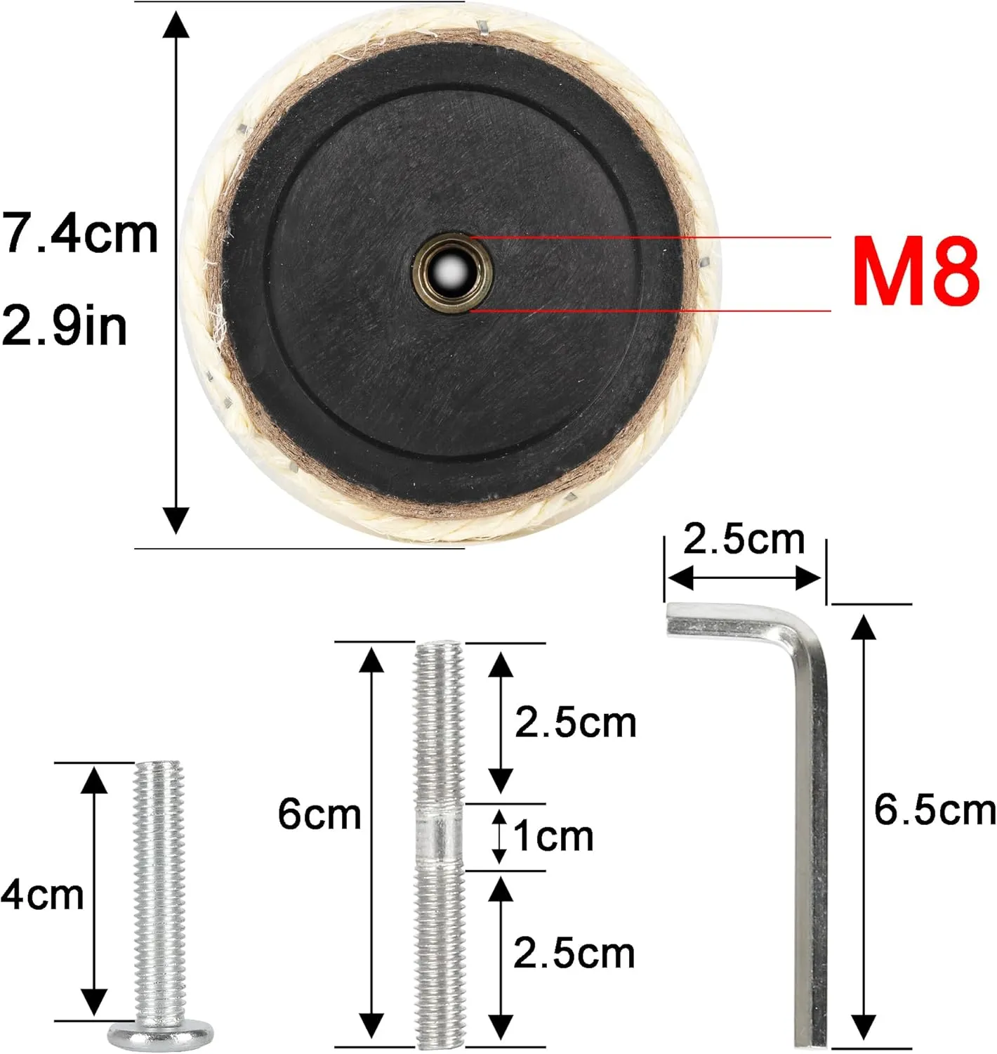 7.4cm 2.91in Diameter Cat Tree Scratching Post Replacement Sisal Pole Parts for Cat Tower (M8, 19.69in/50cm)