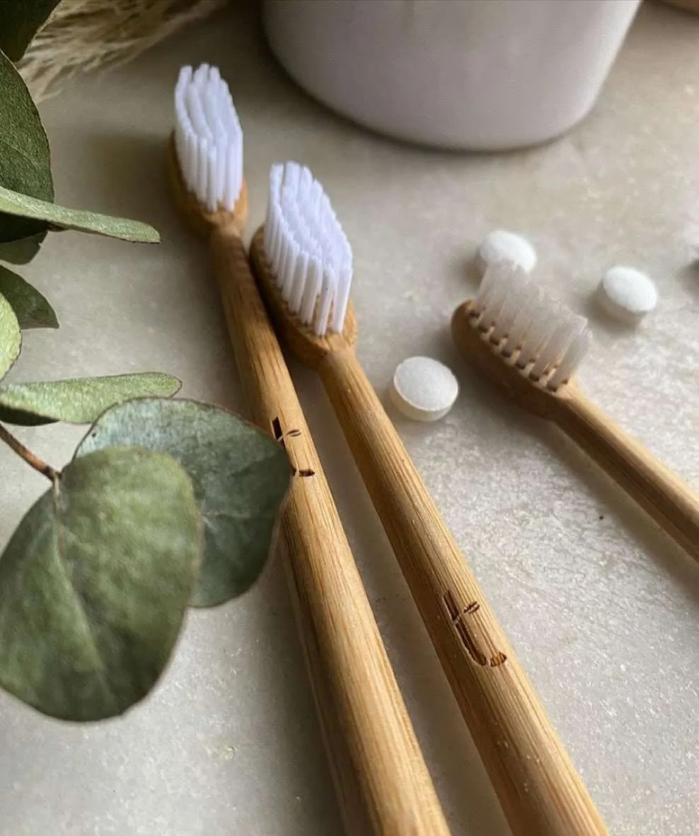 ADULT Bamboo Toothbrush - Petal Pink