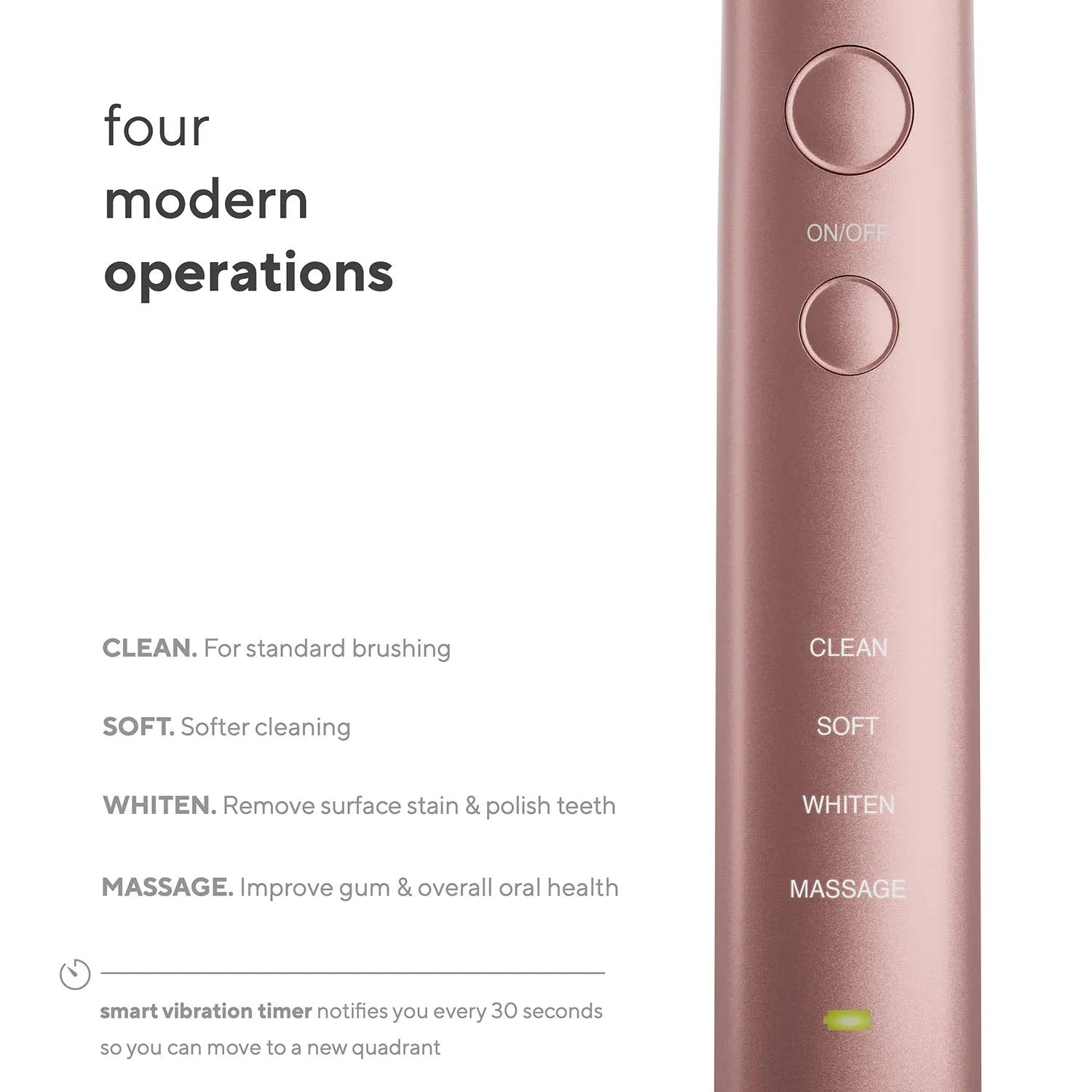 AquaSonic Vibe Series Ultra Whitening Toothbrush – ADA Accepted Electric Toothbrush - 8 Brush Heads & Travel Case - Ultra Sonic Motor & Wireless Charging - 4 Modes w Smart Timer – Satin Rose Gold
