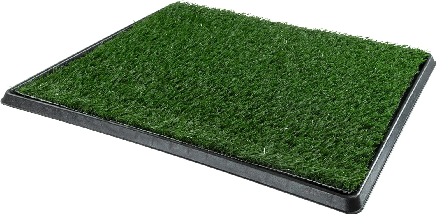 Artificial Grass Puppy Pee Pad for Dogs and Small Pets - 20x30 Reusable 4-Layer Training Potty Pad with Tray - Dog Housebreaking Supplies by PETMAKER, PET6200