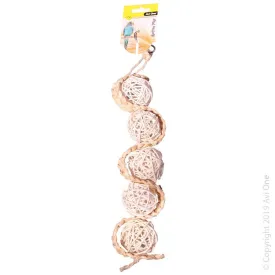 Avi One Bird Toy Rattan Balls Woven Straw 38cm