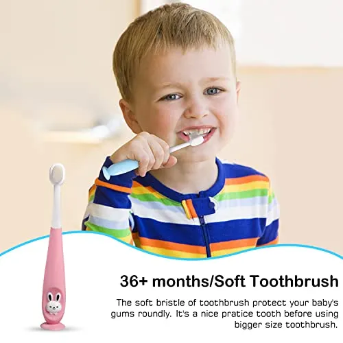 Baby Toddler Infant Toothbrush 6 to 12 Months and Up Age 1 2 3 1-2 2-4 Year Old, 10 in 1 Toothbrushes Gift Set with Soft Finger U-Shaped Brush Brushing Bristles for Newborns Kids Children Child