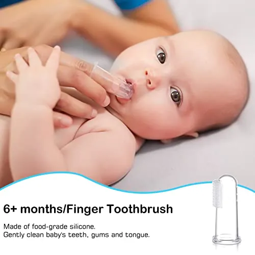 Baby Toddler Infant Toothbrush 6 to 12 Months and Up Age 1 2 3 1-2 2-4 Year Old, 10 in 1 Toothbrushes Gift Set with Soft Finger U-Shaped Brush Brushing Bristles for Newborns Kids Children Child