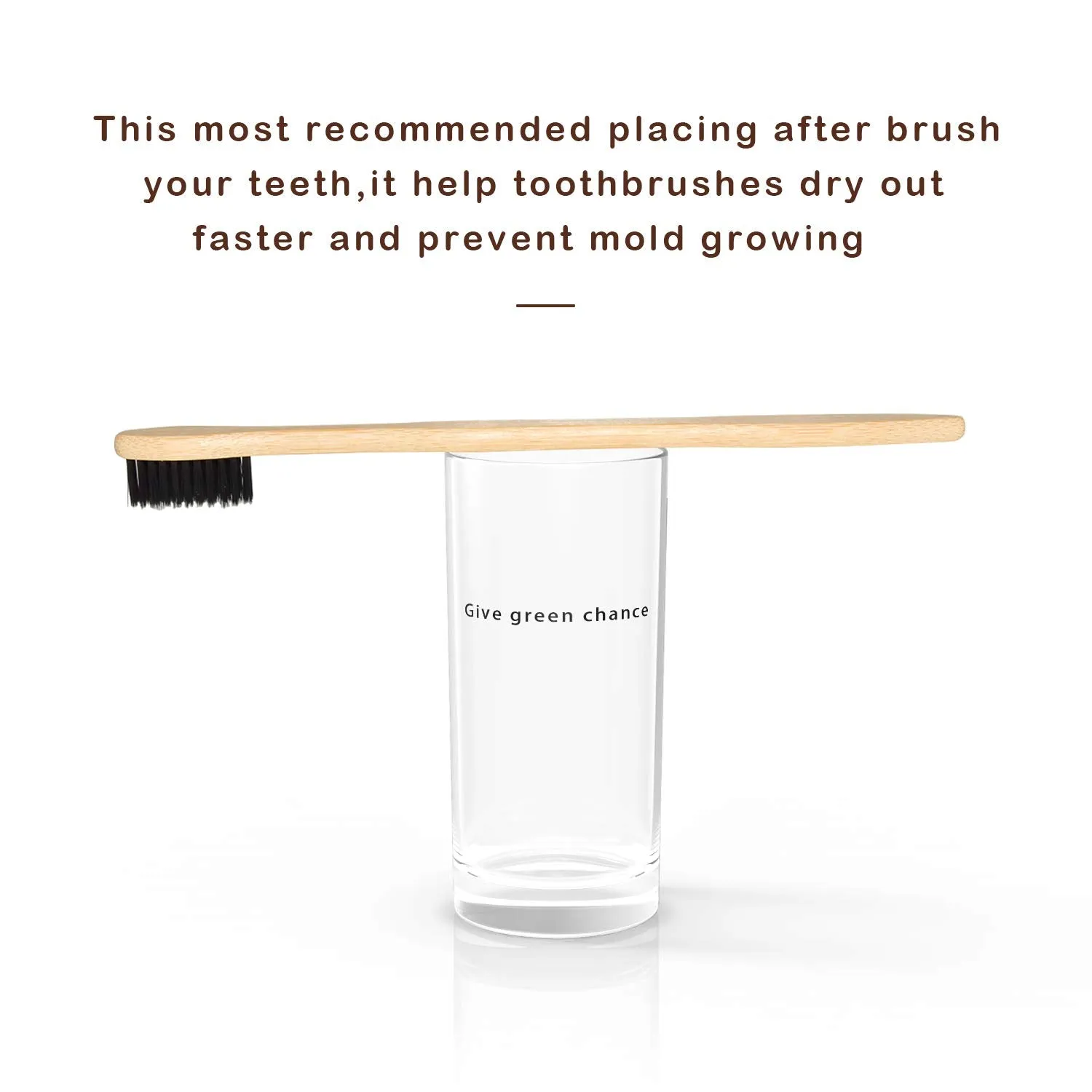 Bamboo Toothbrushes, 10 Pcs Eco Friendly Biodegradable Toothbrush with Soft Bristles 5 Black & 5 White