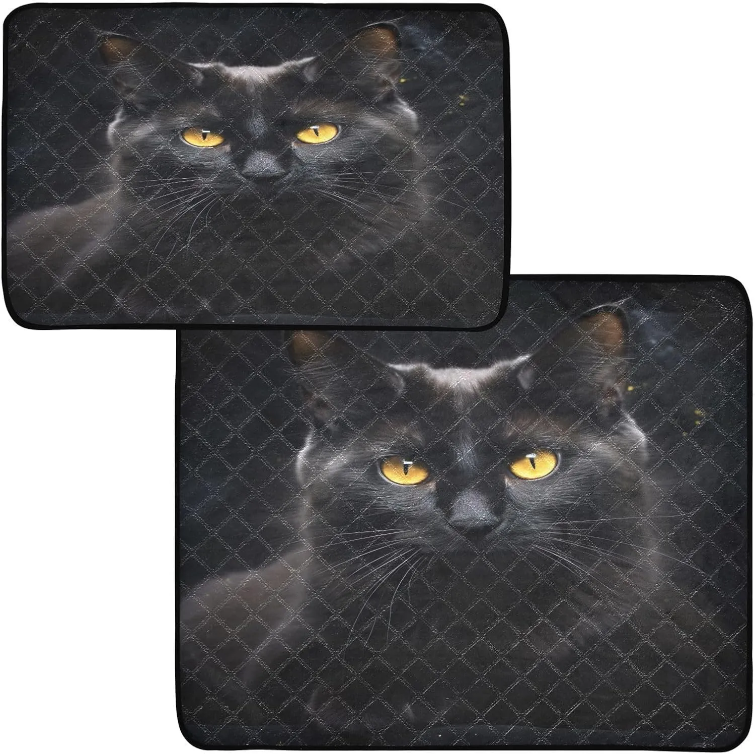 Black Cat Pattern Pee Pads for Dogs, 3-Pack Washable Puppy Pads Reusable Dog Pee Pad Non-Slip Training Pads for Potty, Crate, Bed, 20x24in