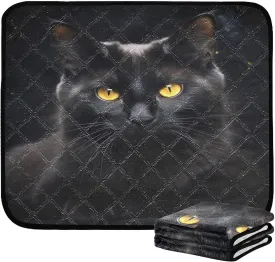 Black Cat Pattern Pee Pads for Dogs, 3-Pack Washable Puppy Pads Reusable Dog Pee Pad Non-Slip Training Pads for Potty, Crate, Bed, 20x24in