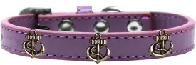 Bronze Anchor Widget Dog Collar Lavender Size 12