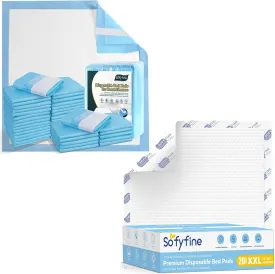 Bundle Total 45 Pads-Bed Pads with Adhesive Strip 30"x36"[25 Pads], Heavy Duty Chucks 36"x36"[20 Pads], Heavy Duty Adults Incontinence Underpads, Extra Large Puppy Pee Pad