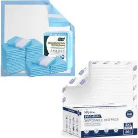 Bundle Total 45 Pads-Bed Pads with Adhesive Strip 30"x36"[25 Pads], Tear Resistant Chucks 40"x36" [20 Pads], Heavy Duty Adults Incontinence Underpads, Extra Large Puppy Pee Pad