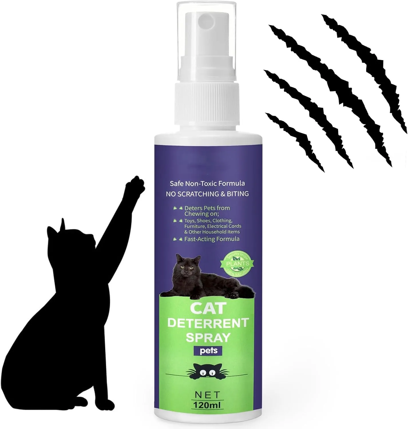 Cat Deterrent Spray, Cat Repellent Spray, Cat Scratch Furniture Protector Spray, No Chew Spray for Dogs & Cats
