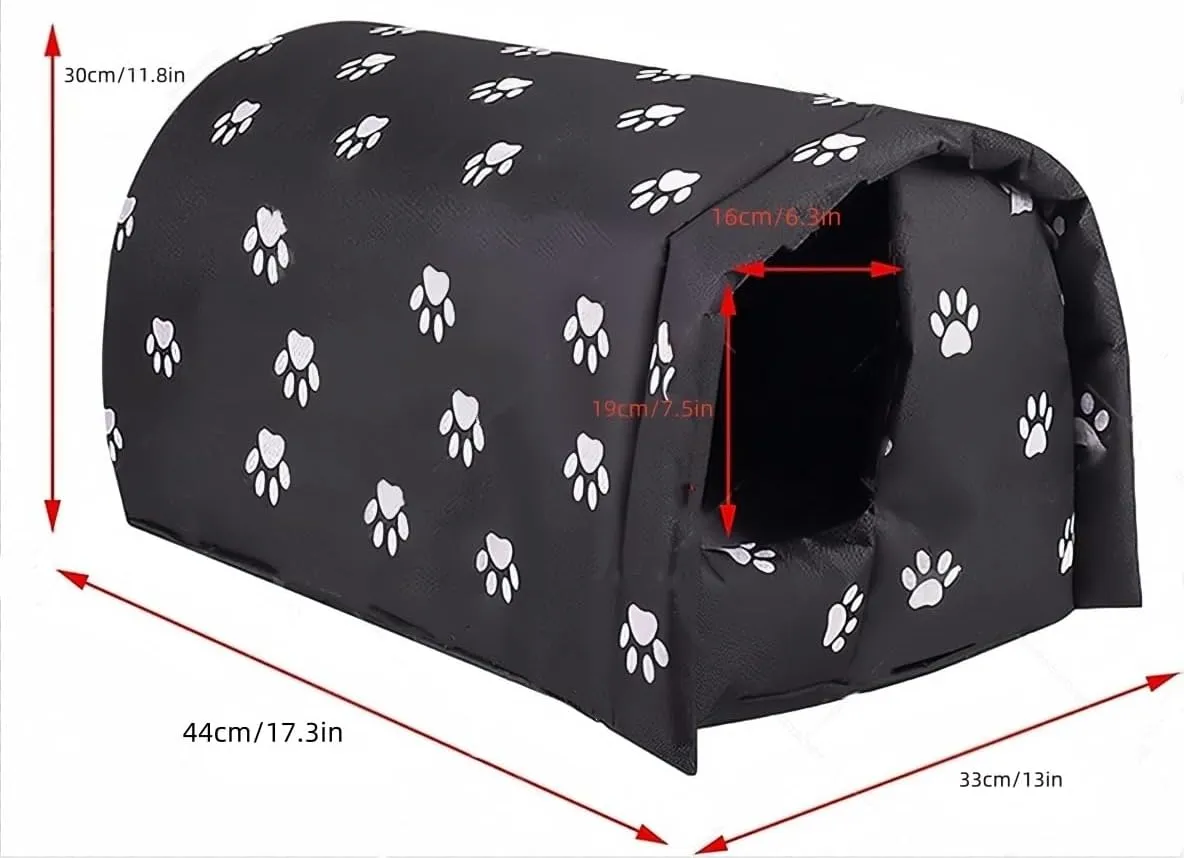 Cat House for Outdoor Cats in Winter, Feral Cat Shelter, Cat House Thickened Weatherproof Foldable, Stray Cats Shelter Rainproof and Sunscreen Oxford