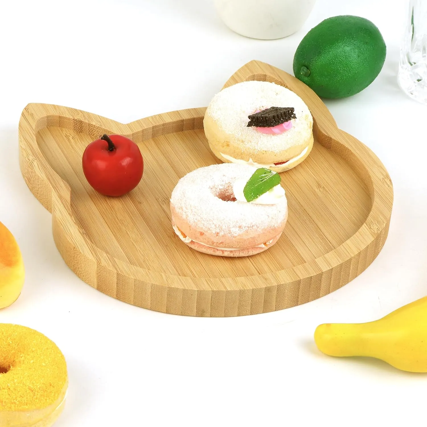 Cat Tray Wooden Cutting Board Candy Dish Bowl Cat Birthday Party Supplies