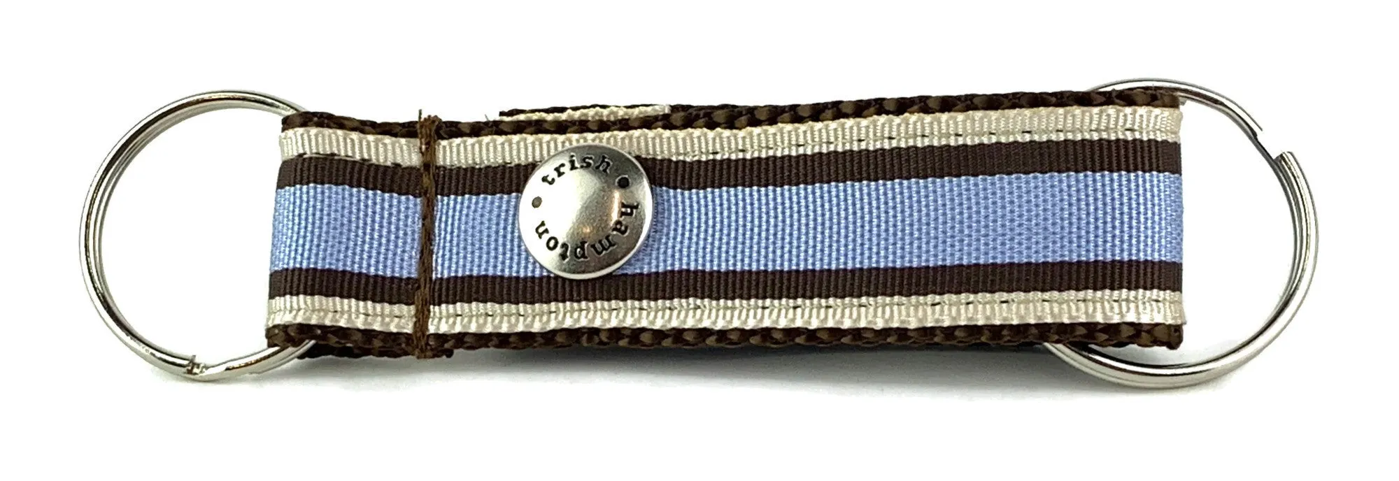 Chocolate/Periwinkle Stripe Snappy Keychain - 602