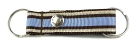 Chocolate/Periwinkle Stripe Snappy Keychain - 602