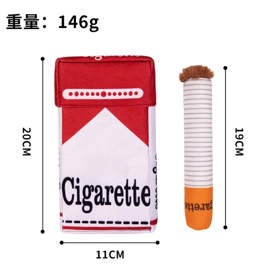 Cigarette Themed Dog Chew Toy Set – Interactive Plush Chew Toy for Dogs
