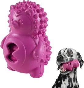 Codi Dog Chew Toys - Funny Interactive Dog Toys with a Tennis Ball, Tough Durable Teething Rubber Dog Toys for Medium Dogs (Pink Hedgehog)