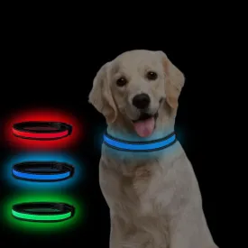 COMOIL Waterproof Led Dog Collar, USB Rechargeable Light Up Dog CollarAdjustable Fit Glow Collar for Walking, Jogging and Running at Nigh(Blue XS)