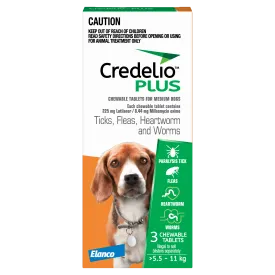 Credelio Plus - Chewable Tablets for Medium Dogs (5.5-11kg) (3pk)