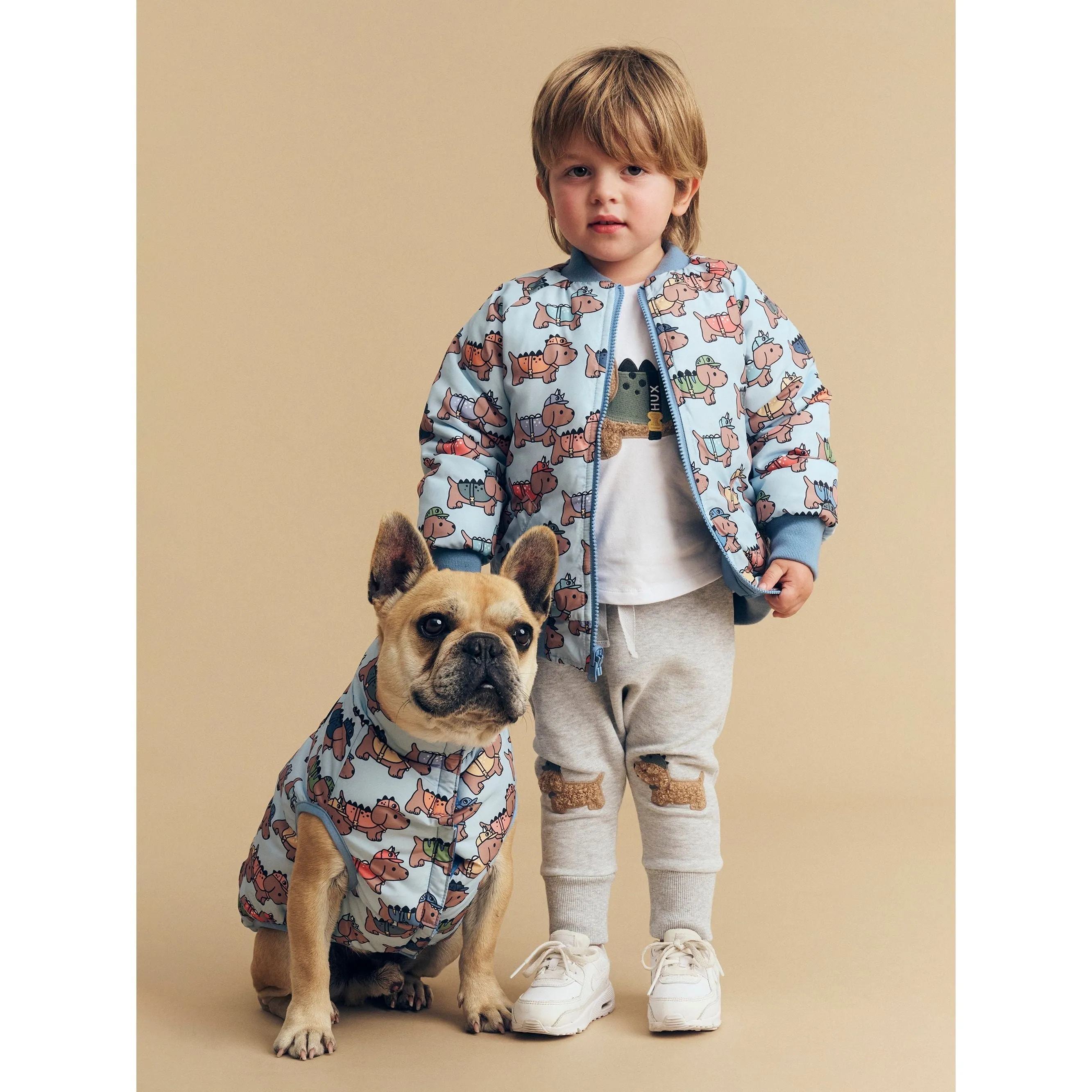 Dino Dog Reversible Bomber Mountain Blue