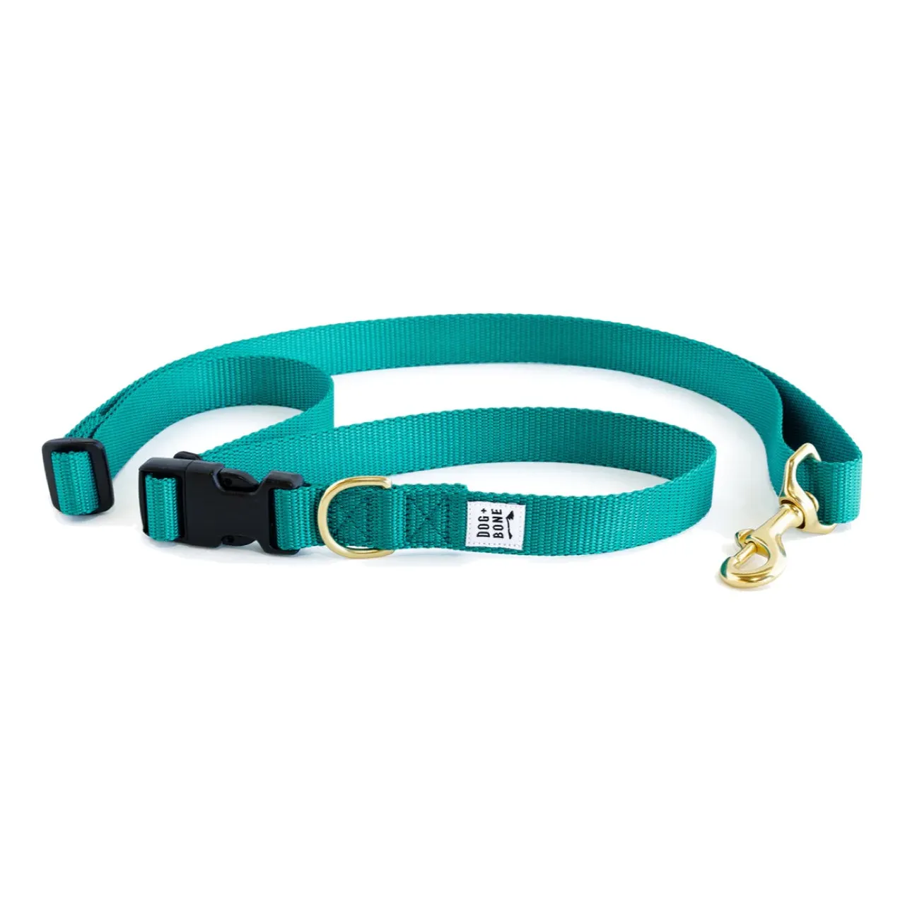 Dog Bone Adjustable Leash 3-6ft, Hand Held/ Hands Free, Teal