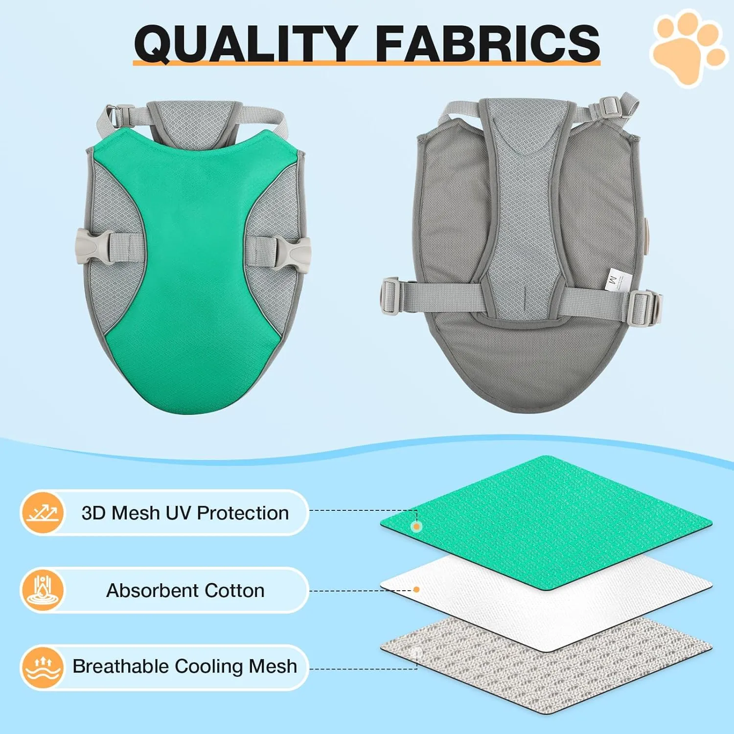 Dog Cooling Vest Harness UV Protection Pet Cooler Jacket with Adjustable Buckle for Summer Beach and Hiking Green-Small