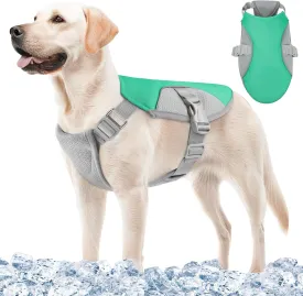 Dog Cooling Vest Harness UV Protection Pet Cooler Jacket with Adjustable Buckle for Summer Beach and Hiking Green-Small