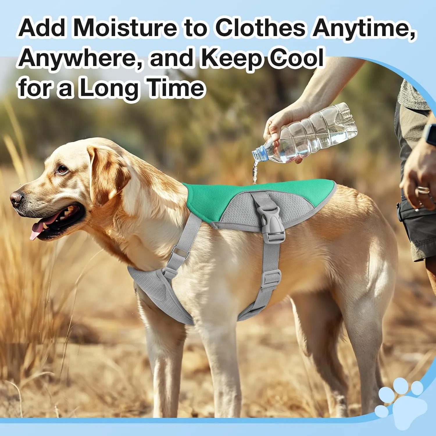 Dog Cooling Vest Harness UV Protection Pet Cooler Jacket with Adjustable Buckle for Summer Beach and Hiking Green-Small