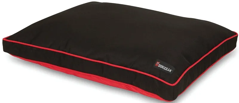Dogzilla 80381 Dog Bed, 40 in L, 29 in W, Rip-Stop Fabric, Black/Red :EA: QUANTITY: 1