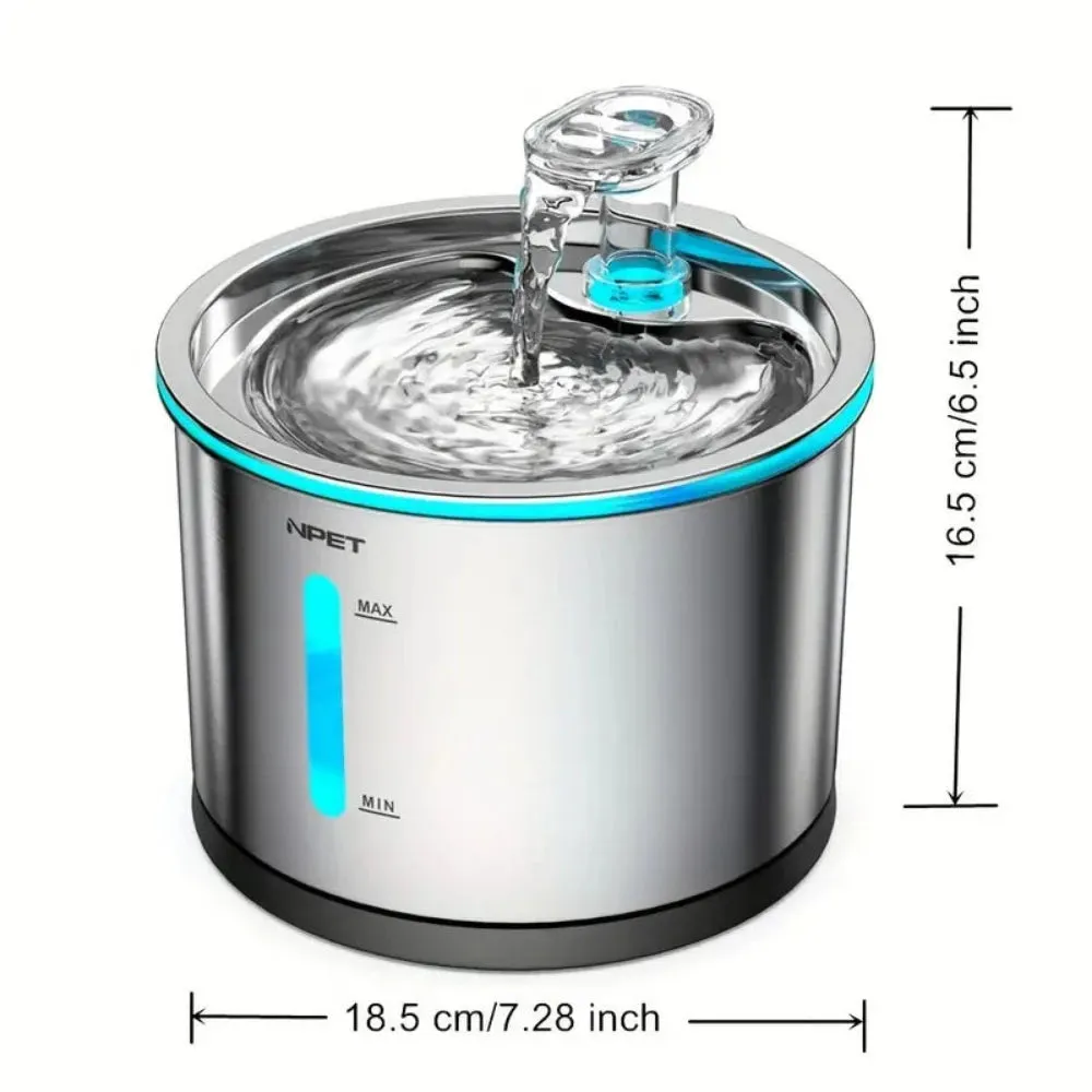 drinking fountain for cats dogs stainless electric quiet freshwater fountain ✈️ free.shipping
