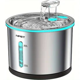 drinking fountain for cats dogs stainless electric quiet freshwater fountain ✈️ free.shipping