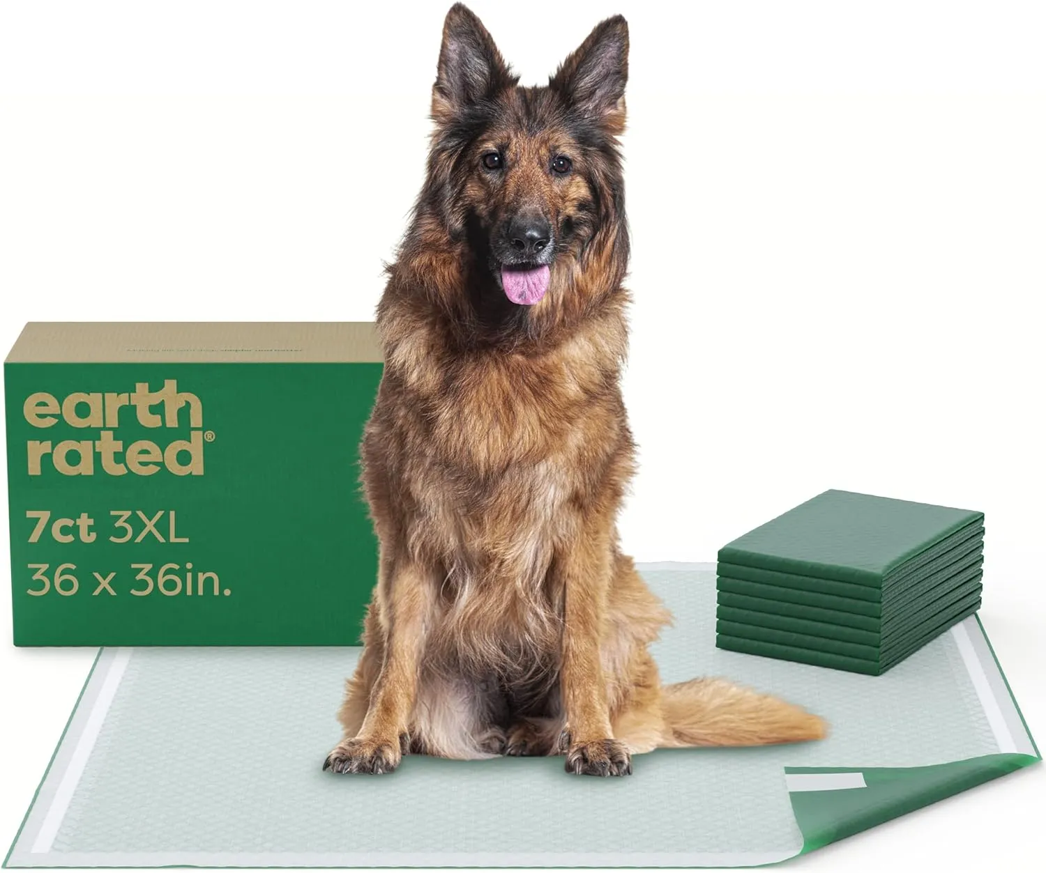 Earth Rated 3-in-1 Max Absorbency Puppy Pee Pads for Dogs, Odor Blocking, Leak Prevention Potty Training Pad, 3XL, 36 x 36 Inches, 7 Count