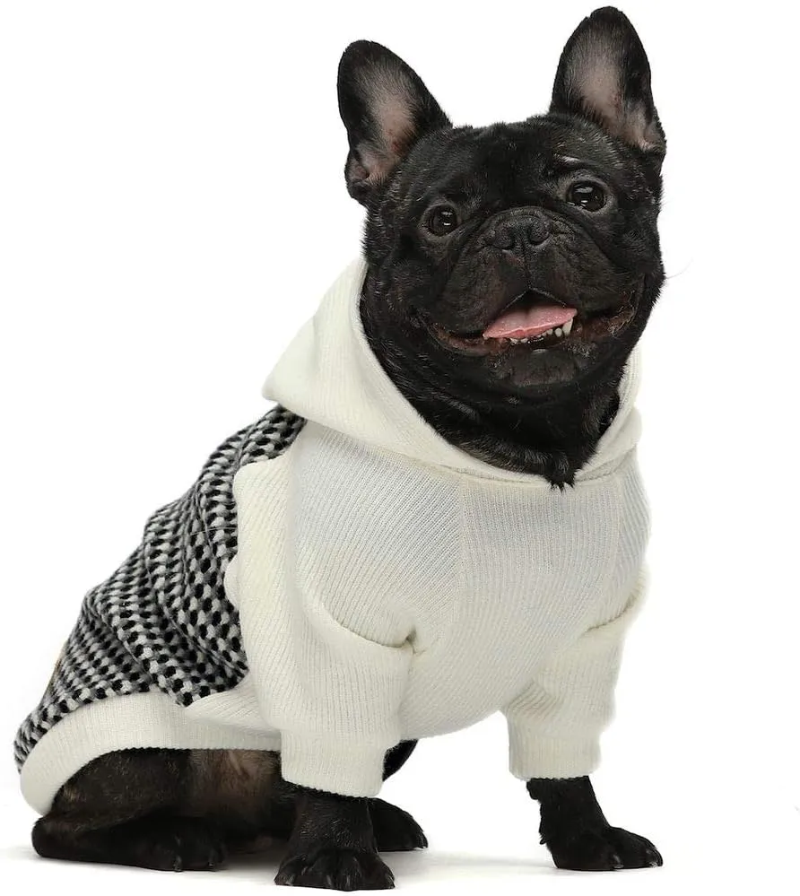 Fitwarm Knitted Pet Clothes Dog Sweater Hoodie Sweatshirts Pullover Cat Jackets White XXL