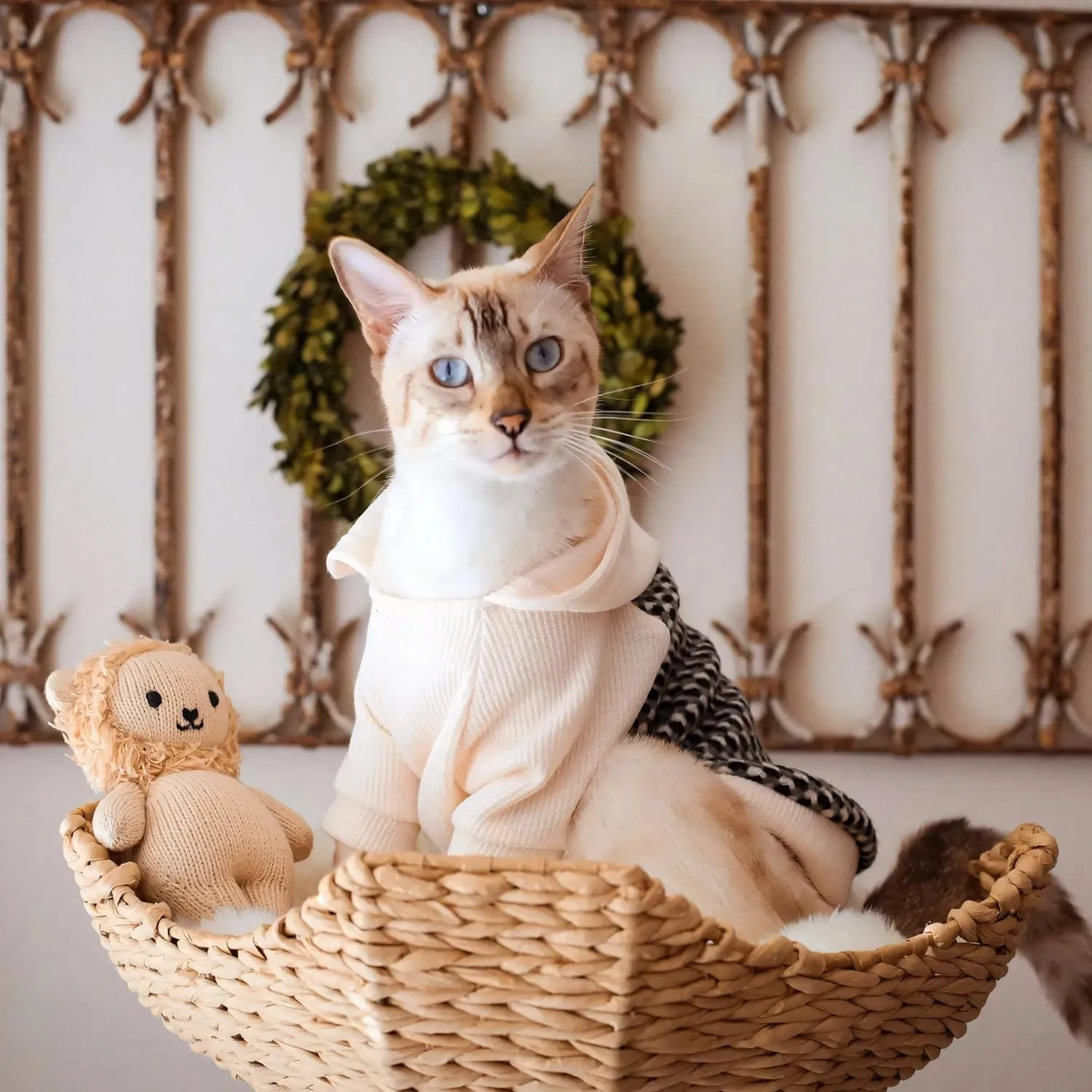 Fitwarm Knitted Pet Clothes Dog Sweater Hoodie Sweatshirts Pullover Cat Jackets White XXL