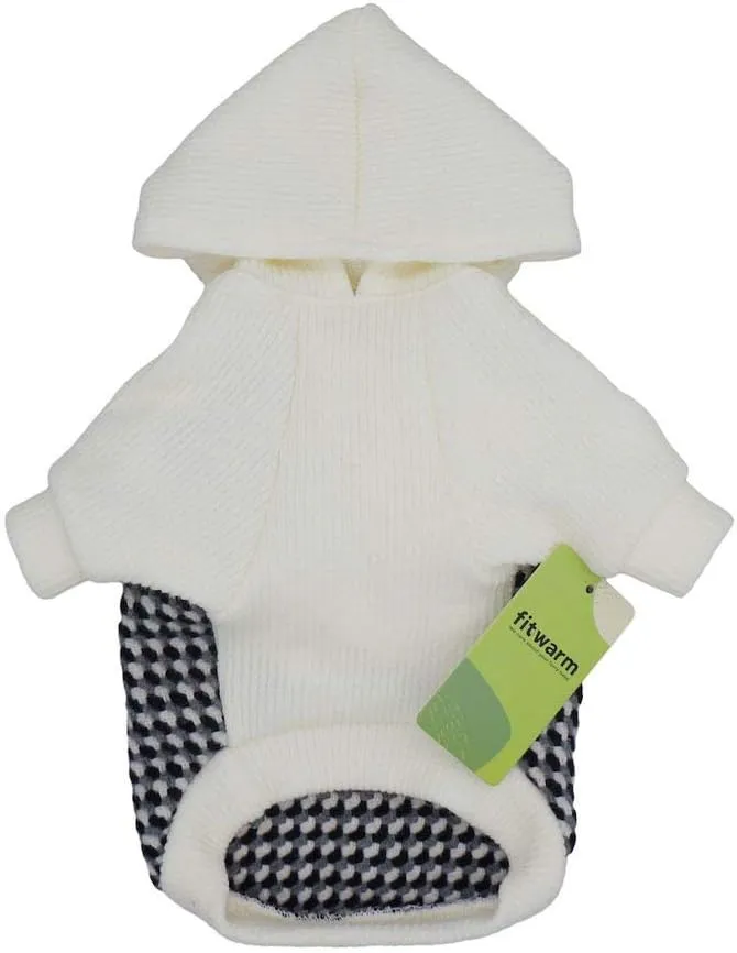 Fitwarm Knitted Pet Clothes Dog Sweater Hoodie Sweatshirts Pullover Cat Jackets White XXL