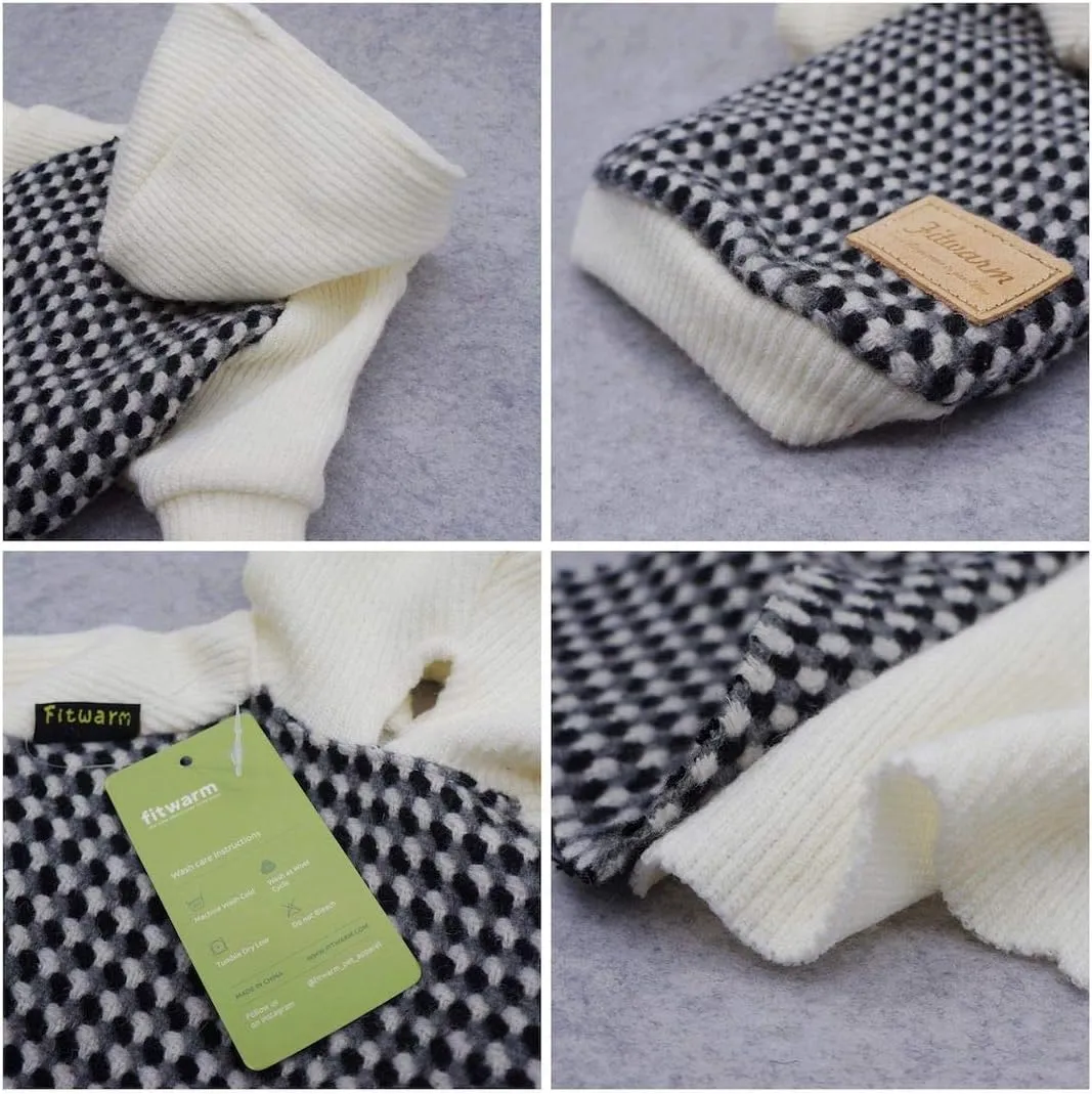 Fitwarm Knitted Pet Clothes Dog Sweater Hoodie Sweatshirts Pullover Cat Jackets White XXL