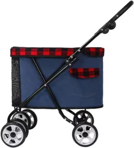 Folding pet Stroller,Cabin with top mesh Door,4 Wheels pet cart for Dogs and Cats,Shock Absorber Swivel Front Wheel,Rear Wheel with Foot Brakes,Push Trolley pram with Adjustable armrest