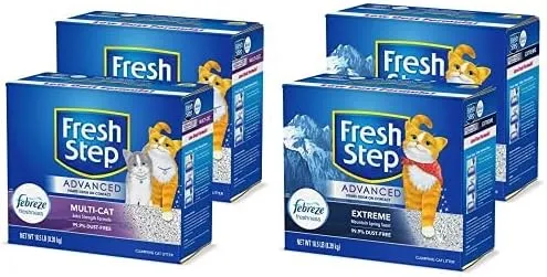 Fresh Step Multi-Cat with Febreze Freshness & Advanced Extreme Clumping Cat Litter with Odor Control - Mountain Spring Scent