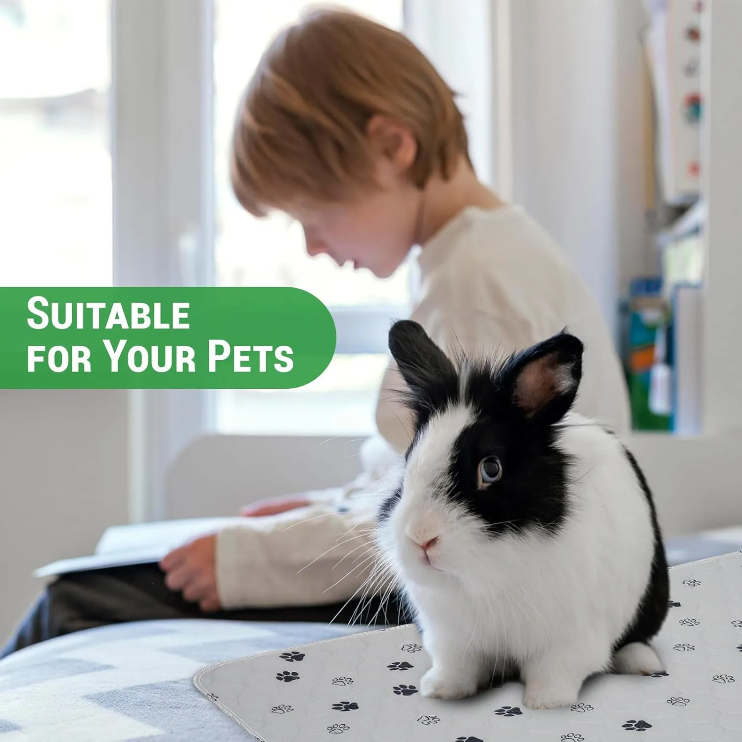GOGREEN Waterproof Reusable Pets Training Pads Washable Pee Pads for Dogs, Puppy Pads for Potty Training with Leakproof Bottom (2 Pack, 24"x36")