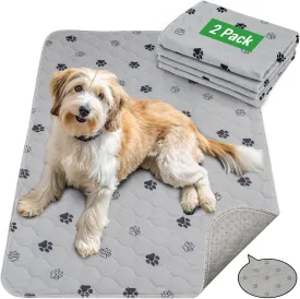 GOGREEN Waterproof Reusable Pets Training Pads Washable Pee Pads for Dogs, Puppy Pads for Potty Training with Leakproof Bottom (2 Pack, 24"x36")