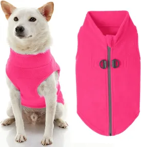 Gooby - Zip Up Fleece Vest, Fleece Jacket Sweater with Zipper Closure and Leash Ring, Pink, Medium