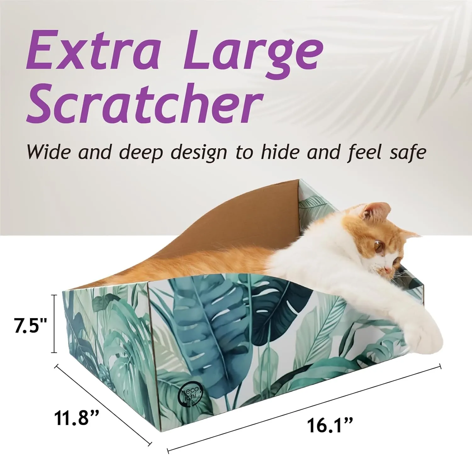 Hideaway Cat Scratcher Box for Indoor Cats - Cat Scratching Board, Horizontal Cat Scratch Pad Lounger with Reversible Usability and Extra Comfort for Lounge(Go Green)