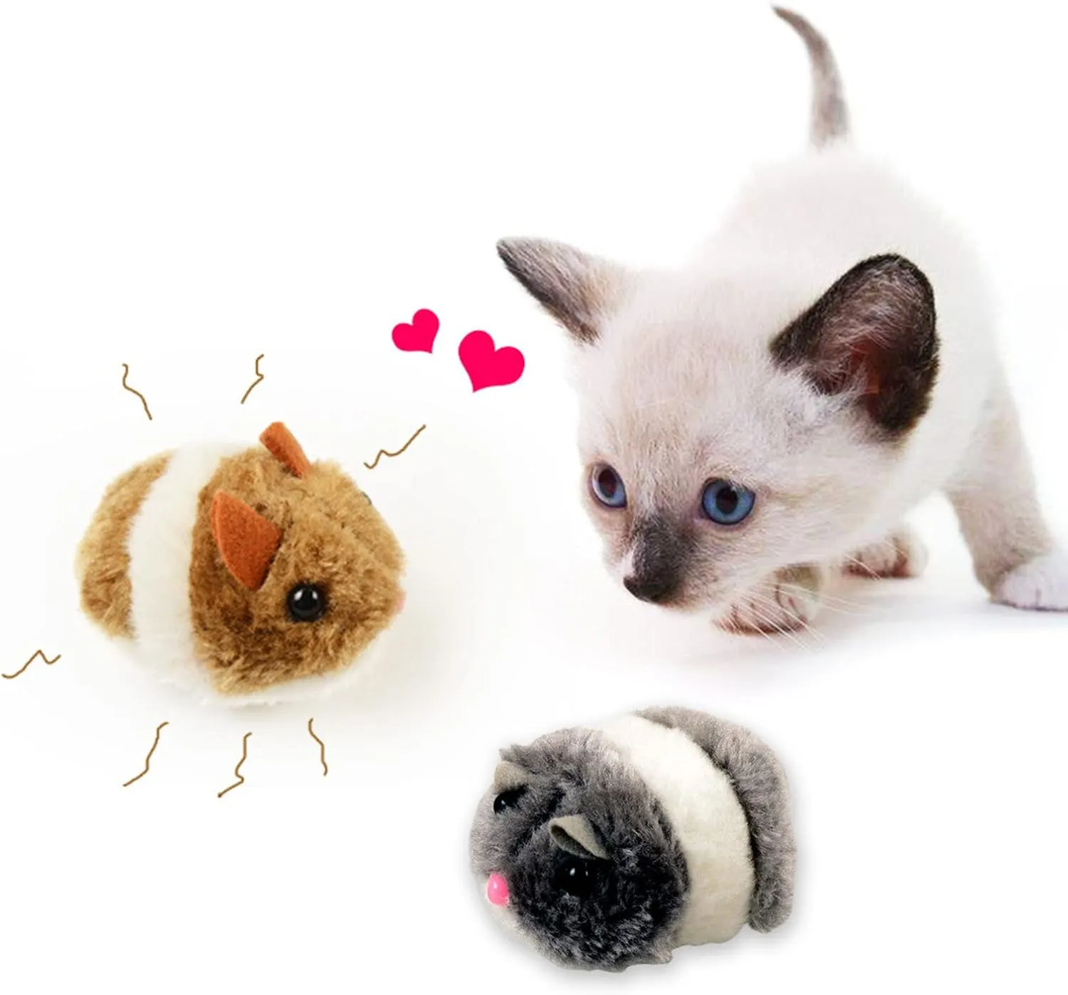 Interactive for Toy Mice Realistic Moving Hamster Cats Play-Catch Training Toy for Kitten Pet Supplies