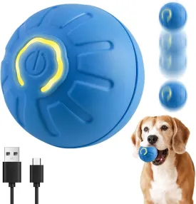 Interactive Motion Dog Ball Toy with LED Flash, USB Rechargeable (Blue)