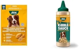 Jinx Premium Dog Food Bundle - 4lb Chicken, Brown Rice & Sweet Potato Dry Dog Food with 12 Oz Chicken Bone Broth Kibble Sauce