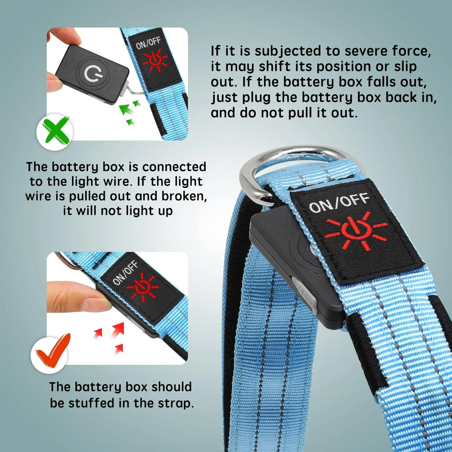 Led Light Up Dog Leash - 4 Ft Rechargeable Waterproof Nylon Reflective With Padded Handle for Night Walking, Safety Glow in The Dark for Large Medium Small Pets