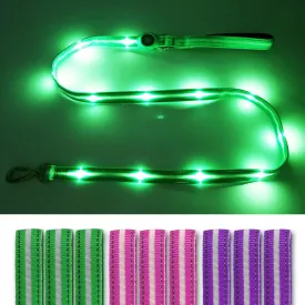 LED Light Up Dog Leash, 5 Ft Rechargeable Lighted Glowing Dog Leash with 3 Flash Modes Night Walking Safety, Nylon Waterproof Reflective Leashes with Padded Handle for Small Medium Large Pet